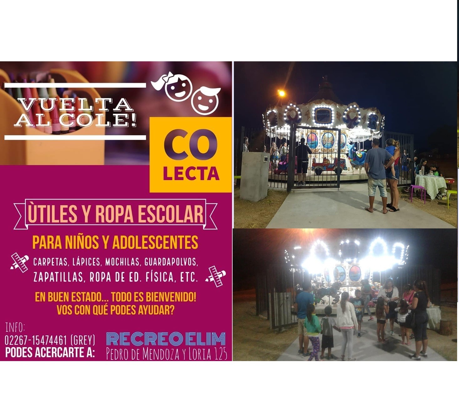 En este momento estás viendo Colecta de útiles y ropa escolar en buen estado – Fin de comodato calesita